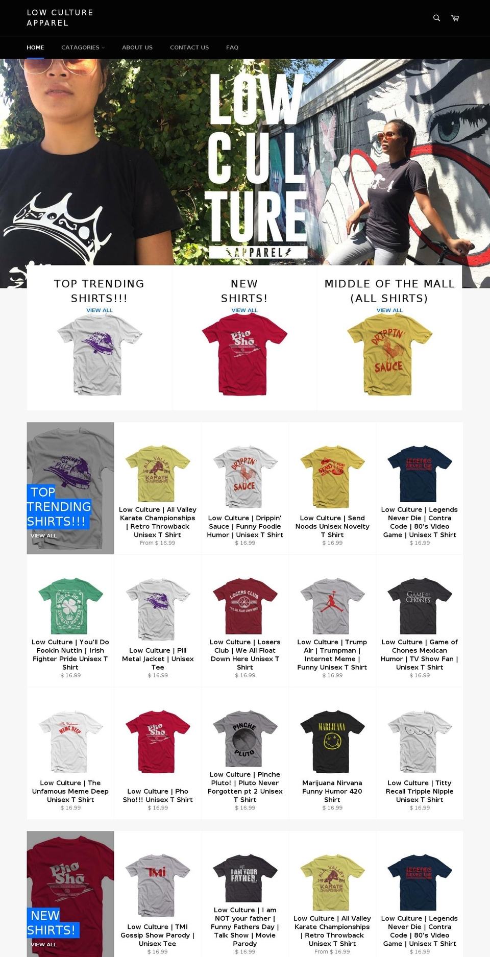 lowcultureapparel.com — Shopify storefront screenshot