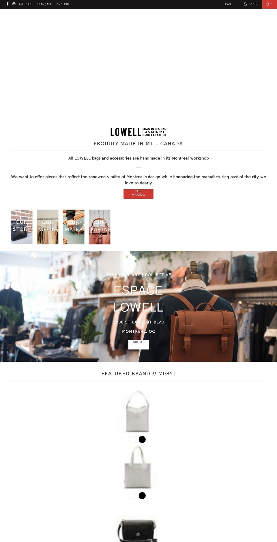 lowellmtl.com — Shopify storefront screenshot