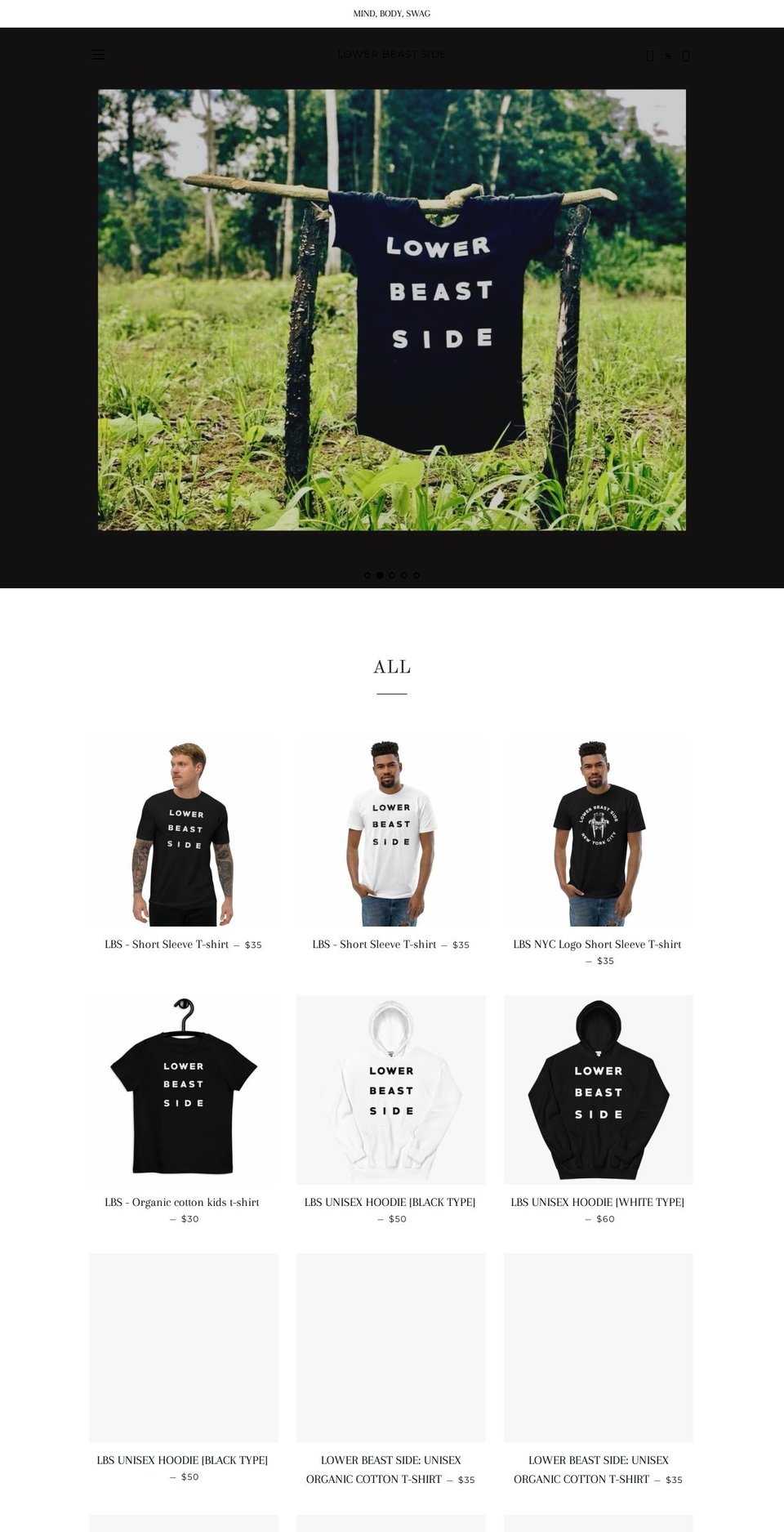 lowerbeastside.nyc shopify website screenshot