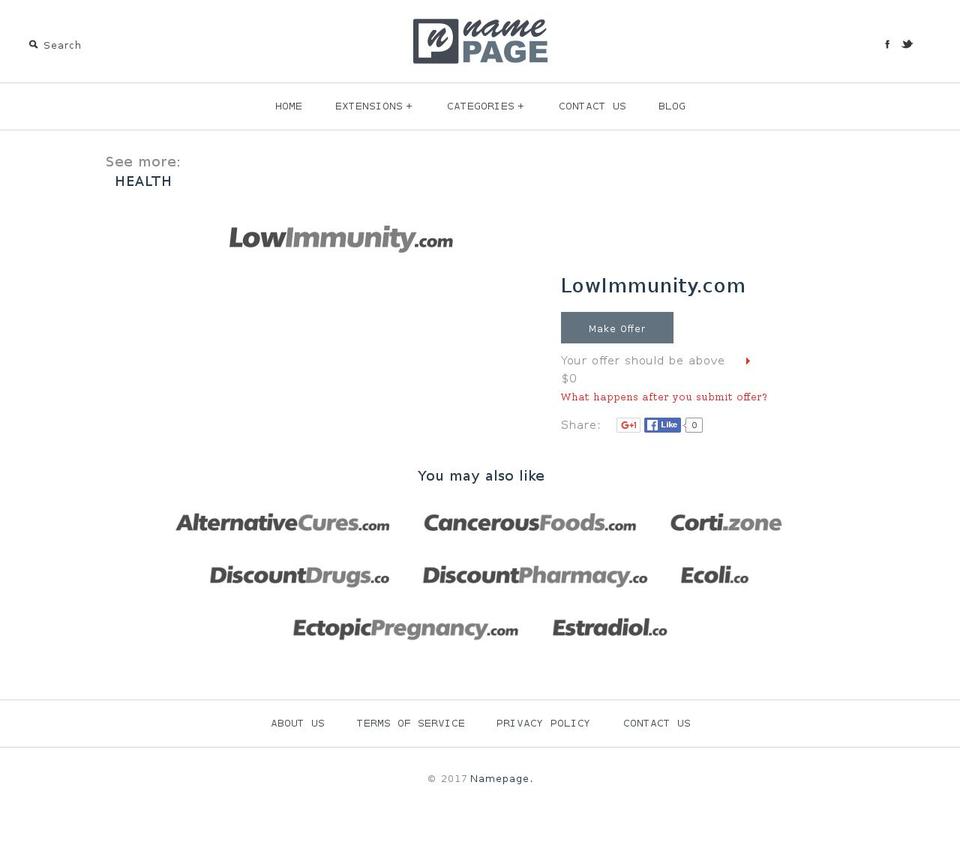 lowimmunity.com shopify website screenshot