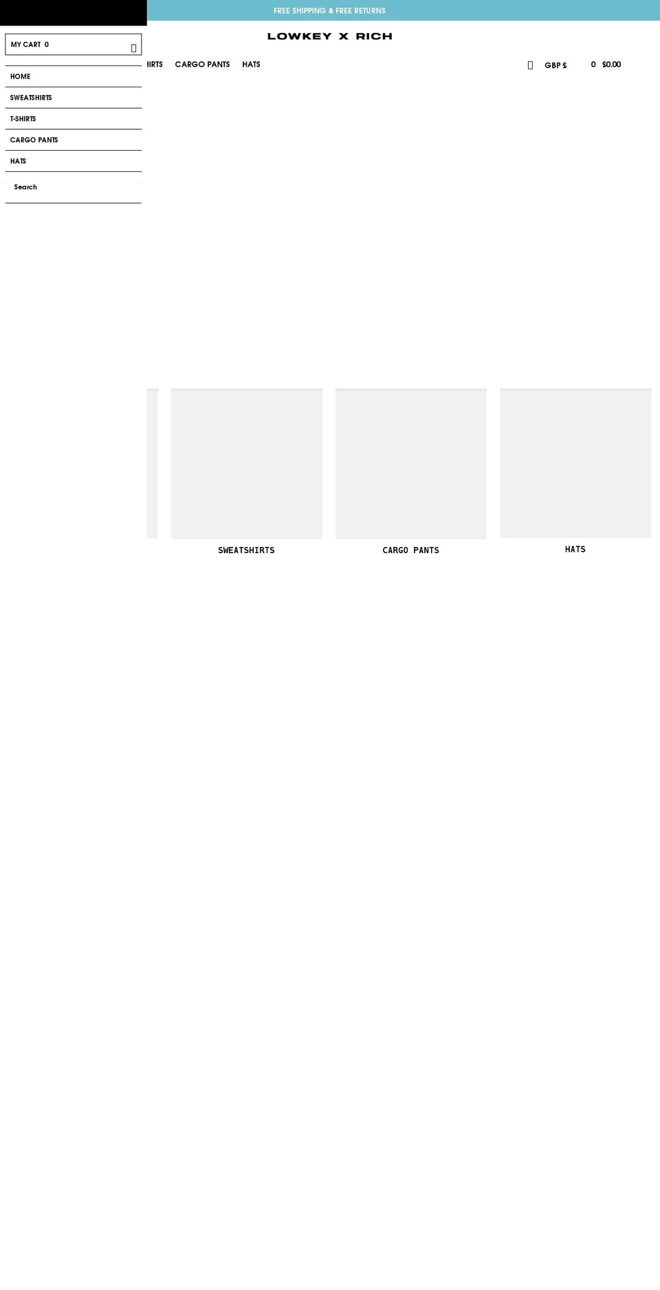 lowkeyxrich.co.uk shopify website screenshot