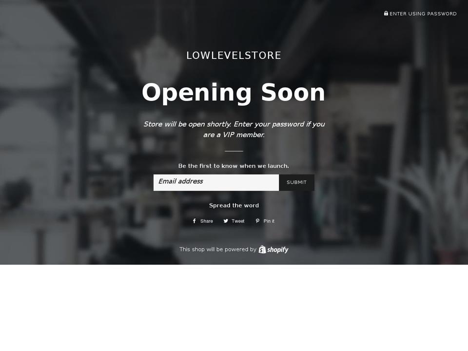 lowlevelstore.com shopify website screenshot
