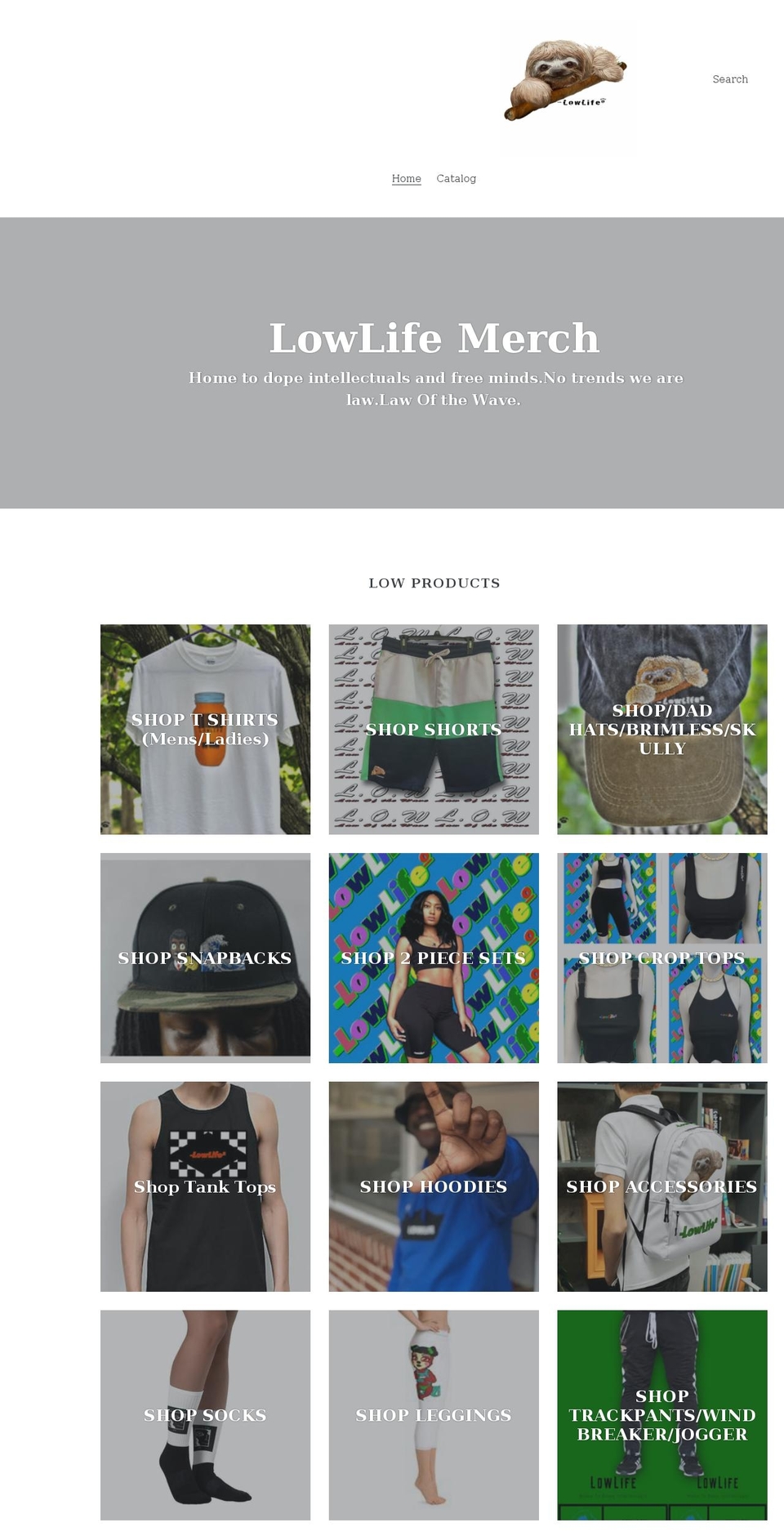 lowlifemerch.com shopify website screenshot