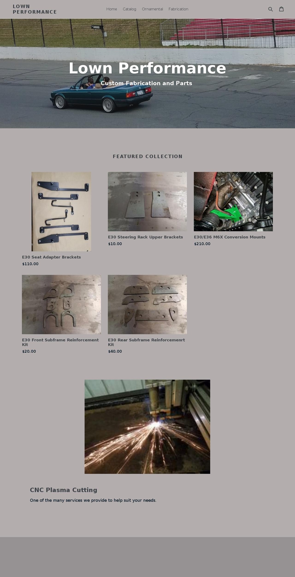 lownperformance.com shopify website screenshot