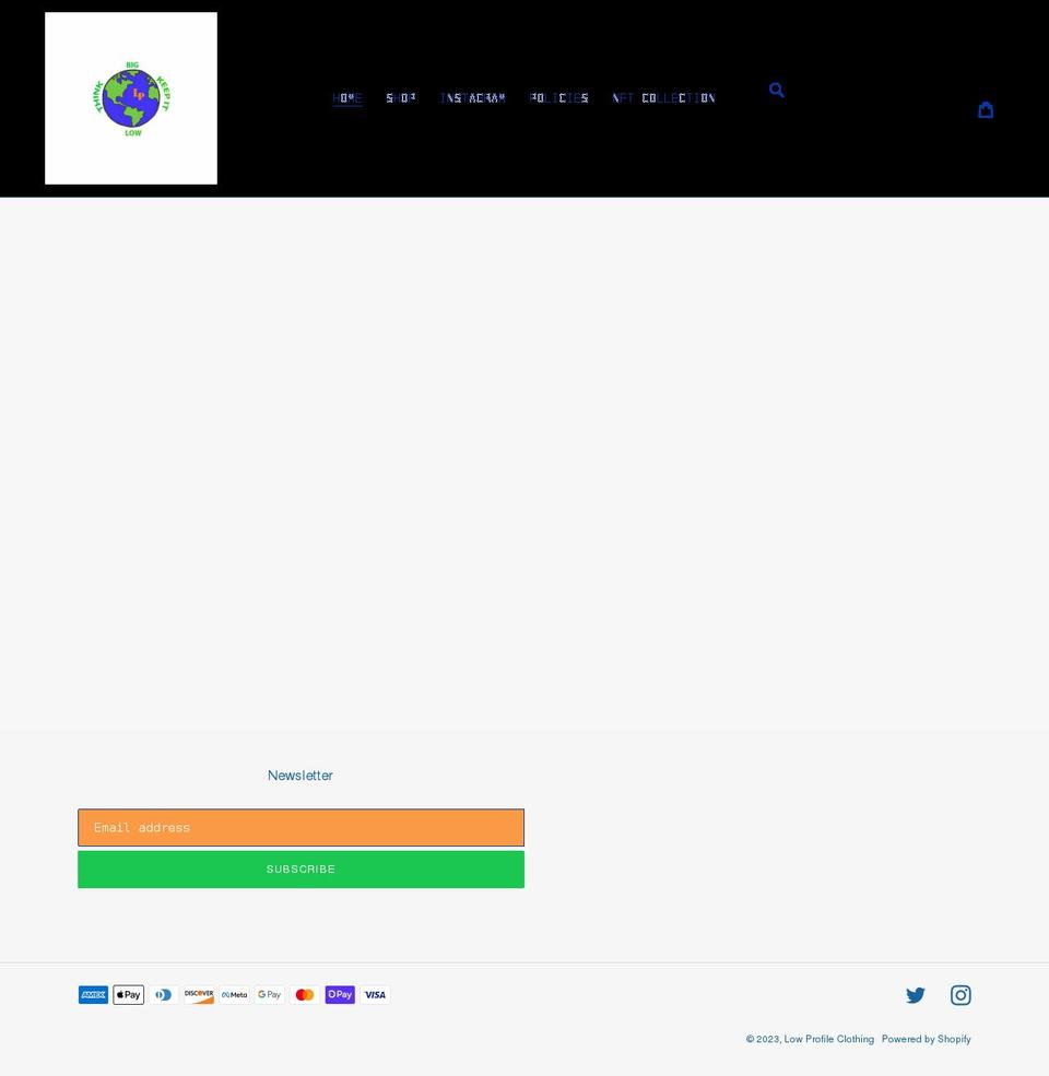 lowprofileclothing.com shopify website screenshot