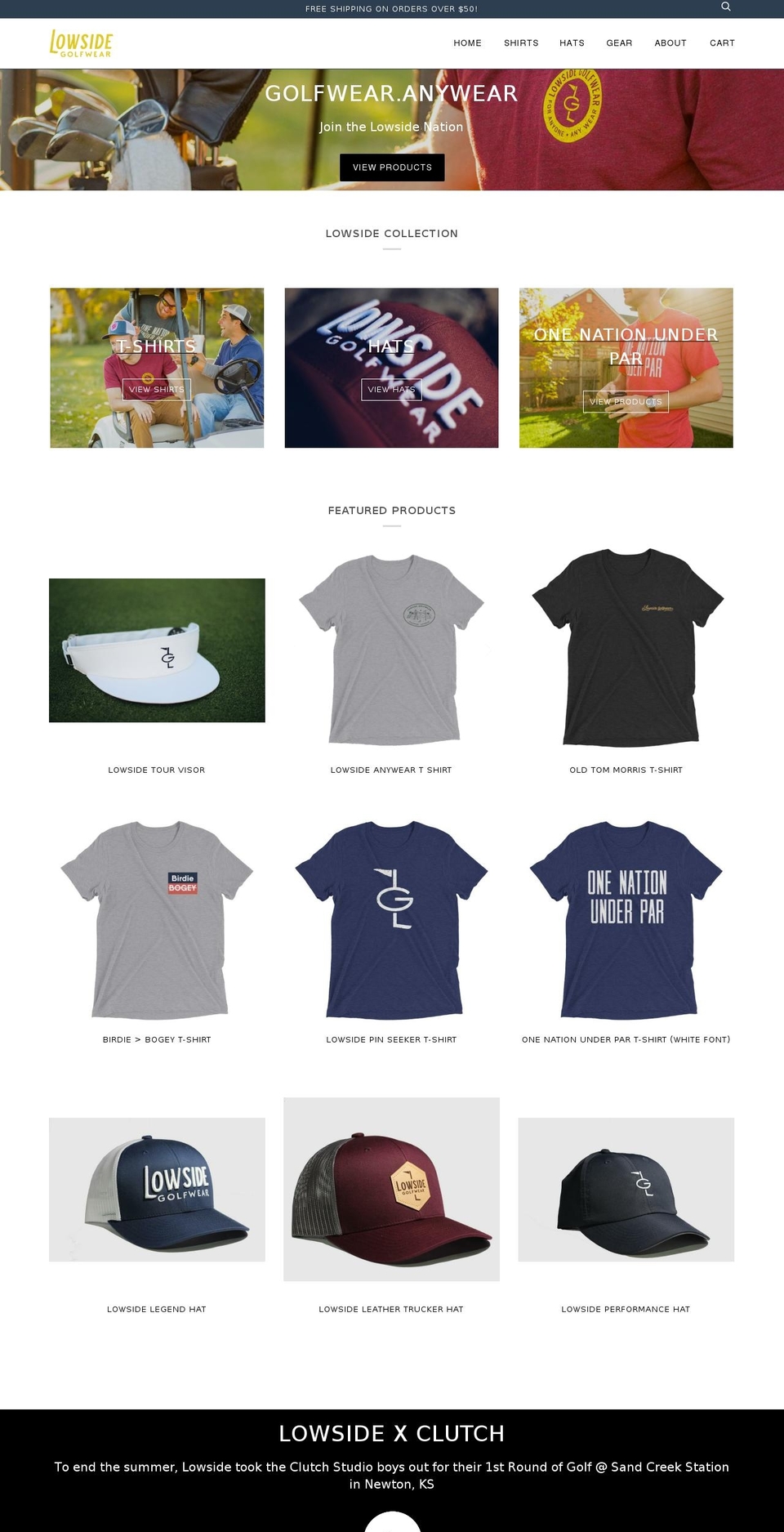 lowsidegolf.com — Shopify storefront screenshot