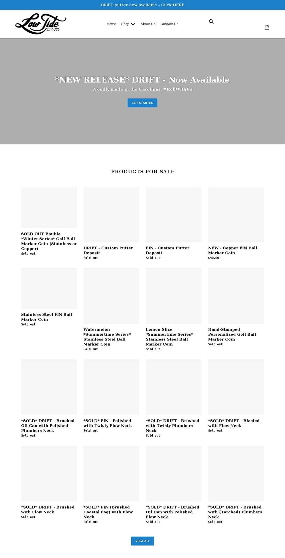 lowtideputters.com shopify website screenshot