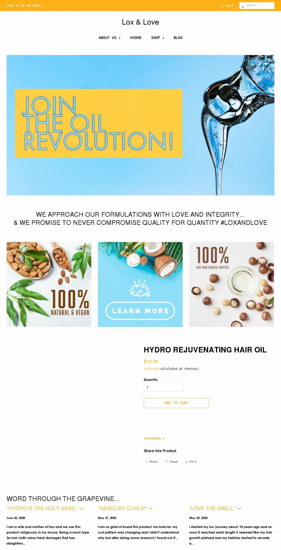 loxandlove.com shopify website screenshot