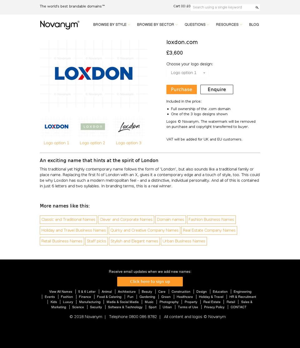 loxdon.com — Shopify storefront screenshot