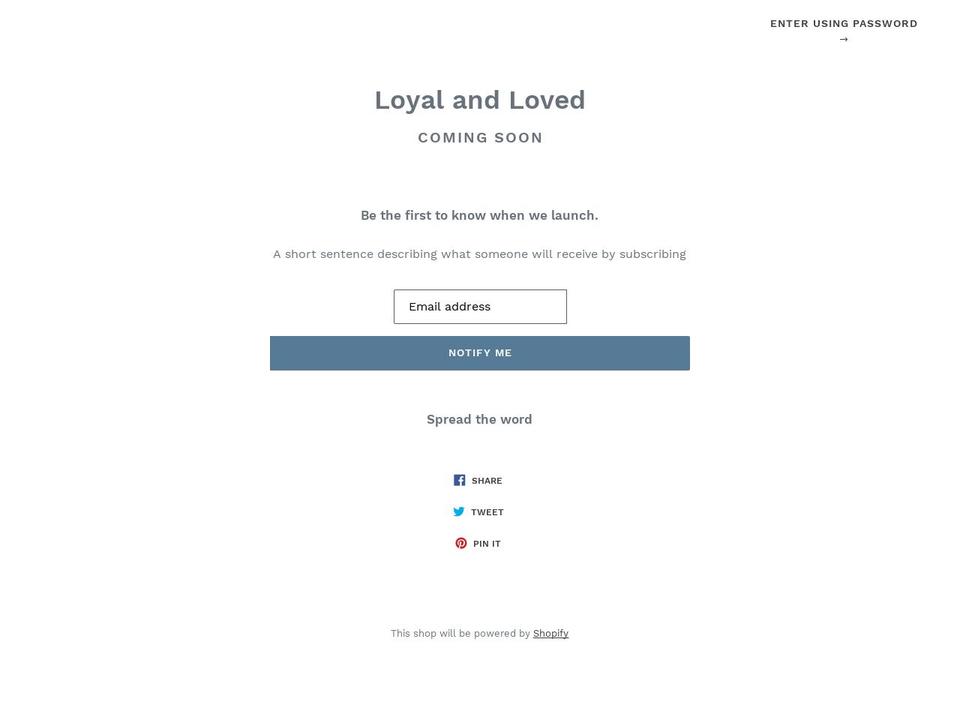 loyalandloved.com — Shopify storefront screenshot