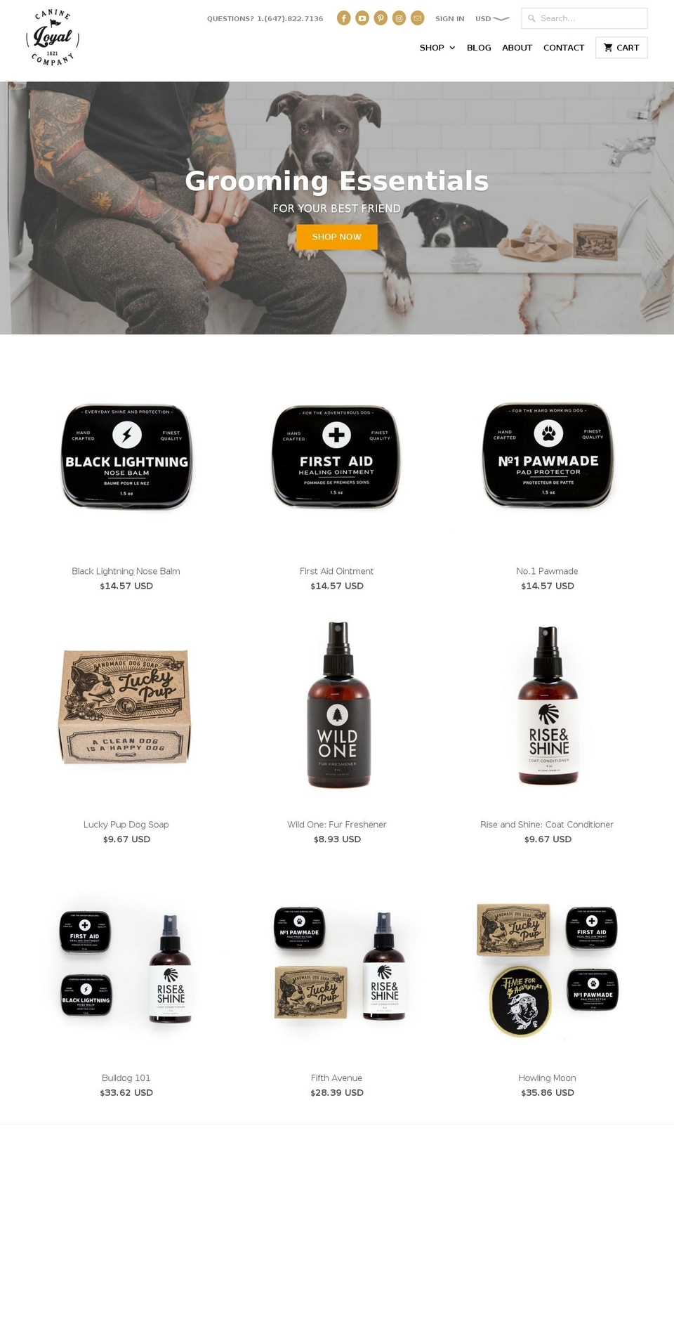 loyalcanineco.com shopify website screenshot