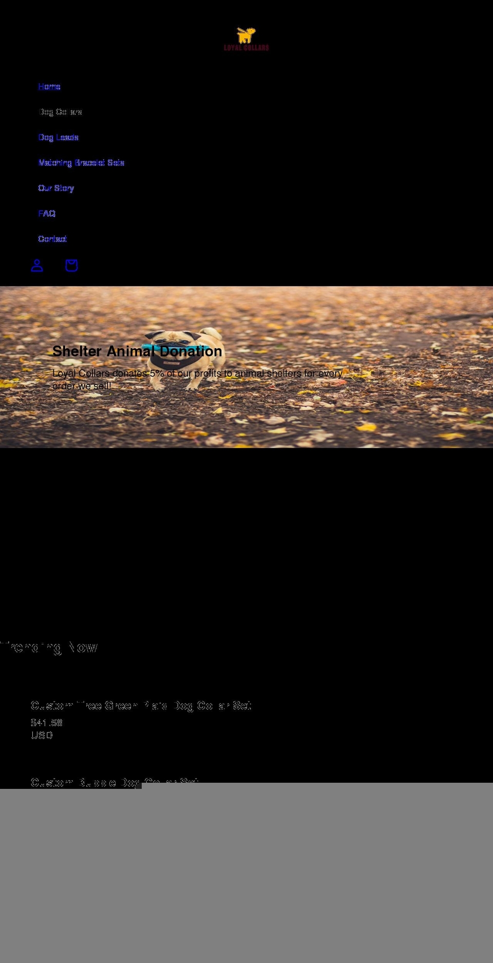loyalcollars.com shopify website screenshot