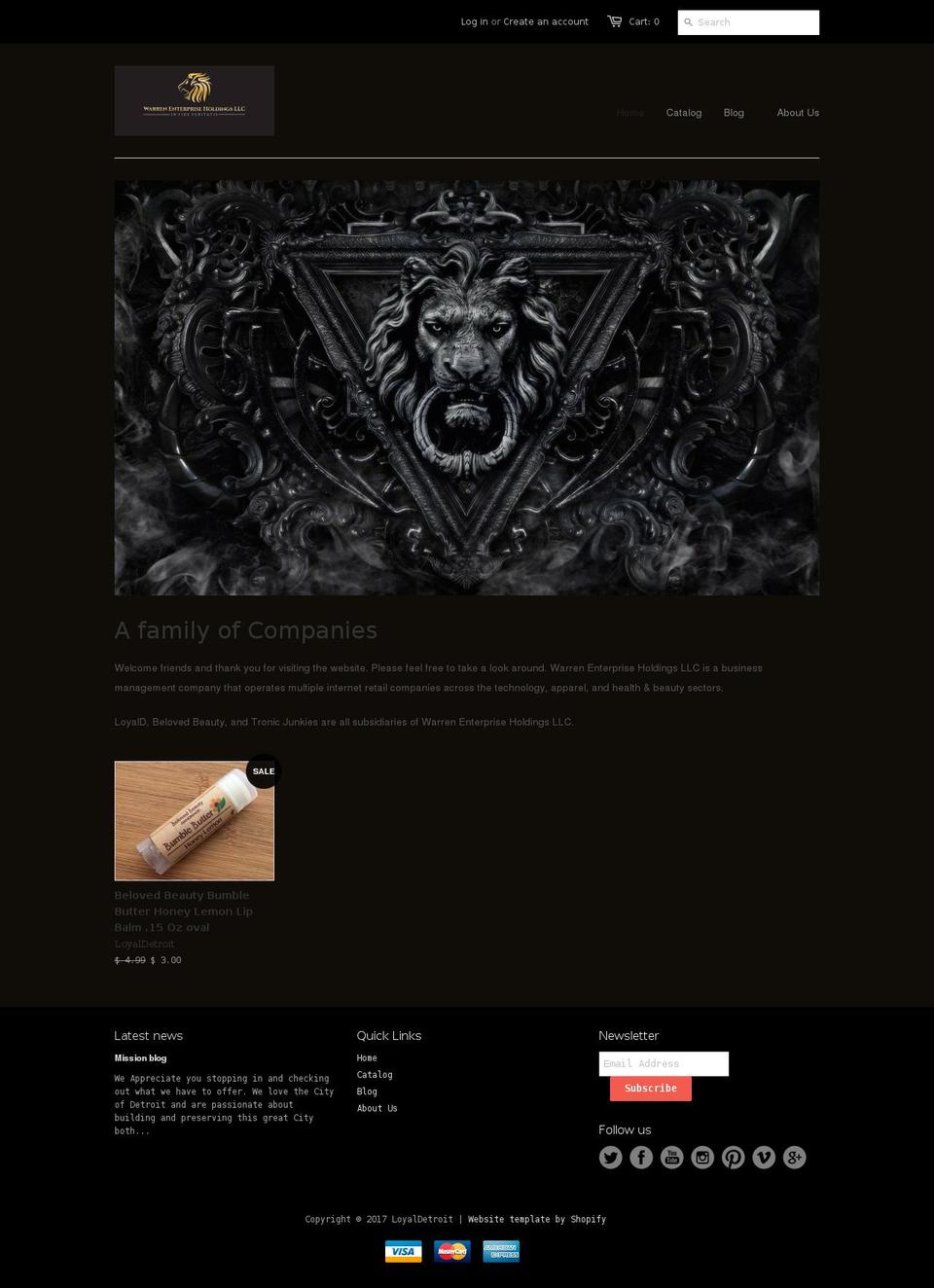 LoyalD Shopify theme site example loyaldetroit.com