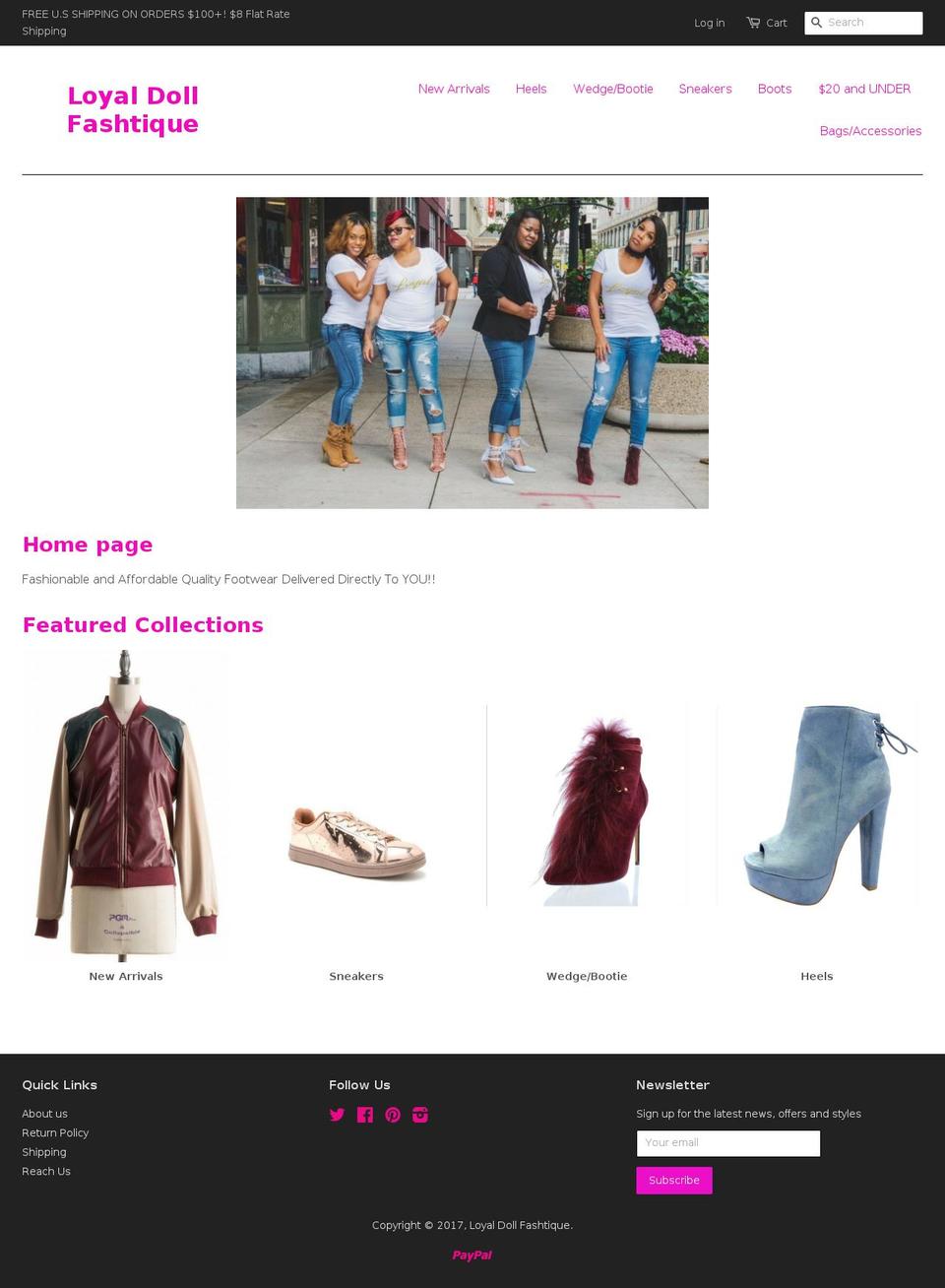 loyaldollfashtique.com shopify website screenshot
