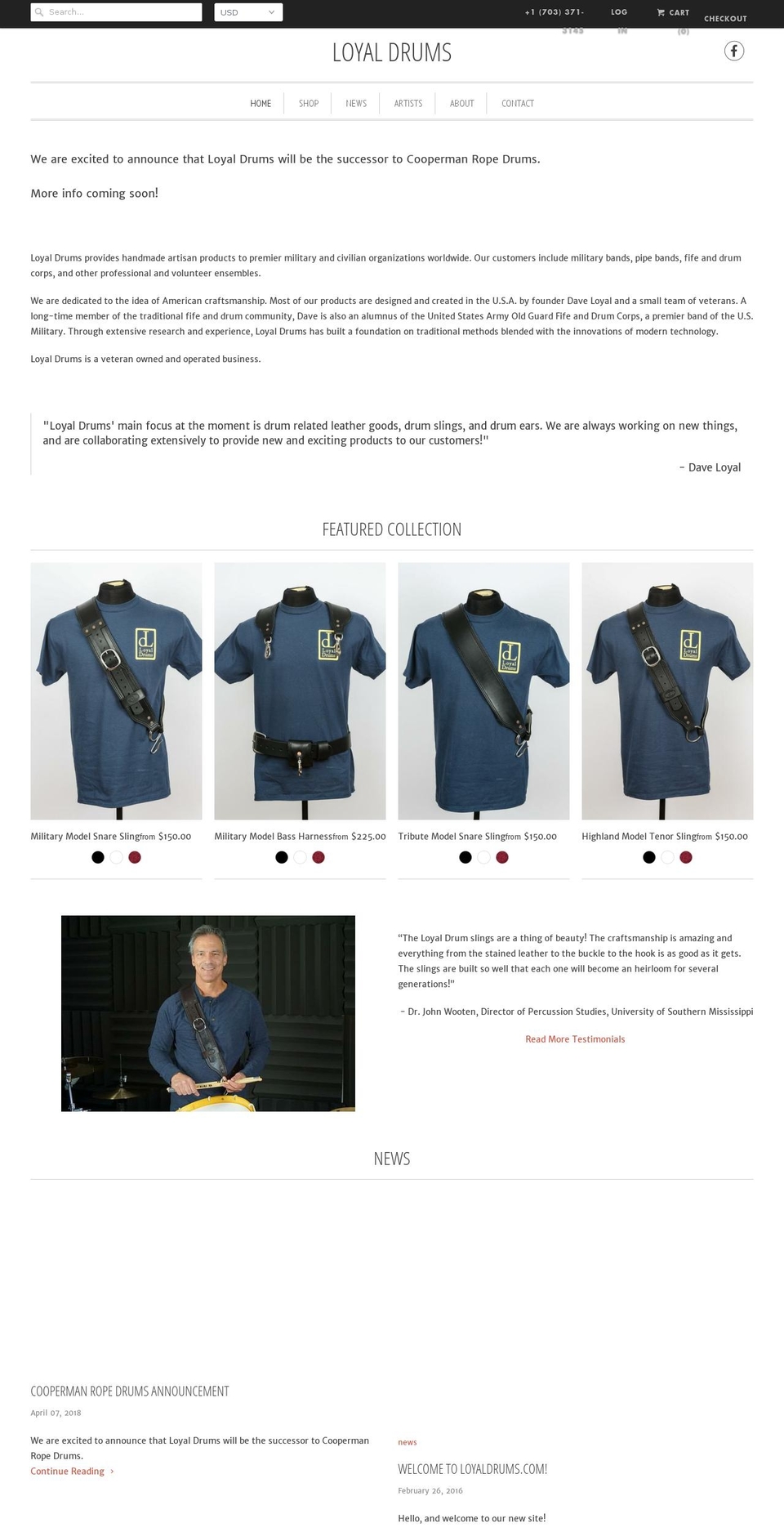 loyaldrums.com shopify website screenshot
