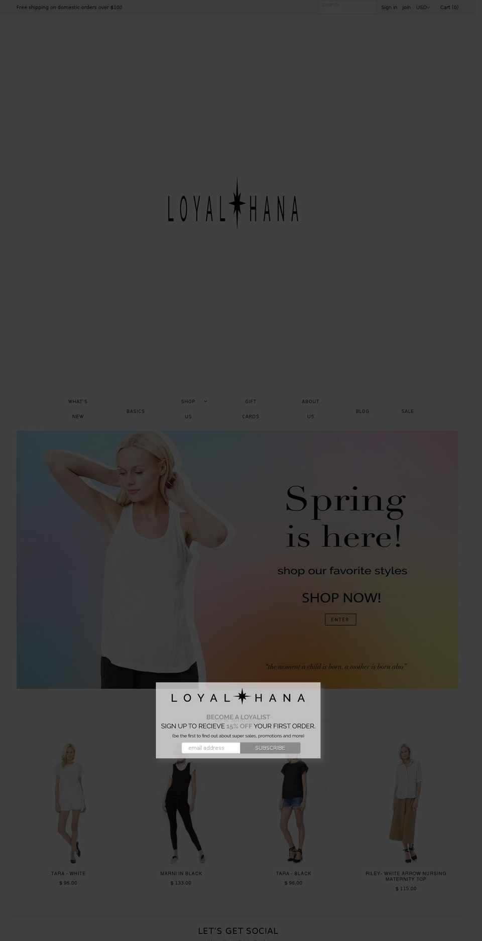 loyalhana.com shopify website screenshot