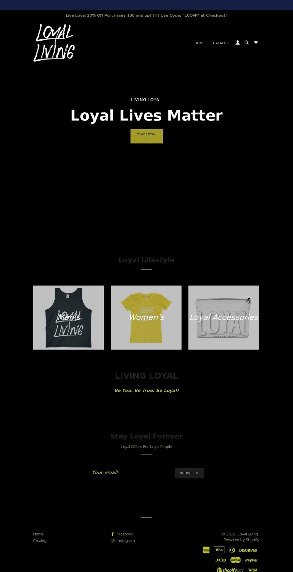 loyalliving.com — Shopify storefront screenshot