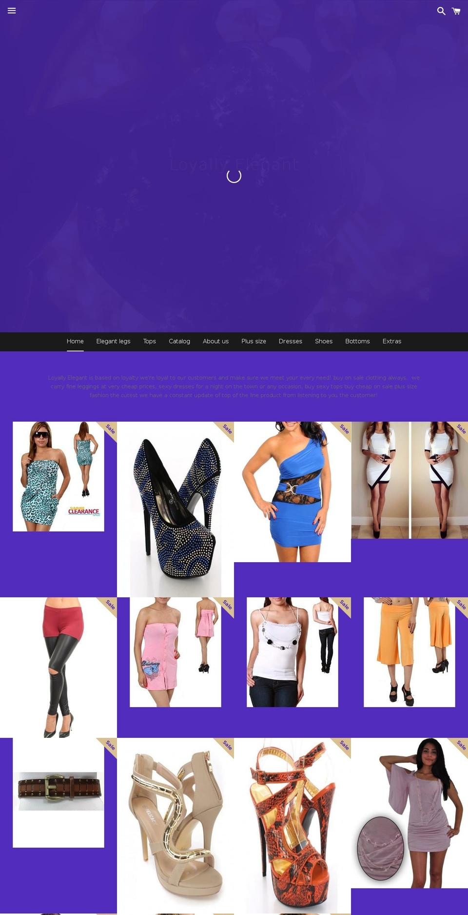 loyallyeleganthighfashions.com shopify website screenshot