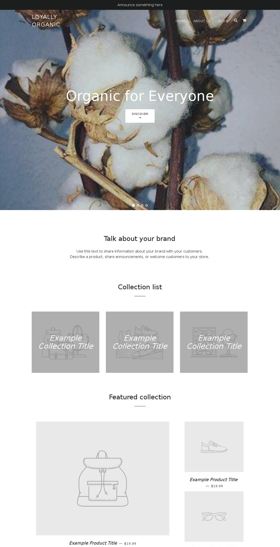 loyallyorganic.com — Shopify storefront screenshot