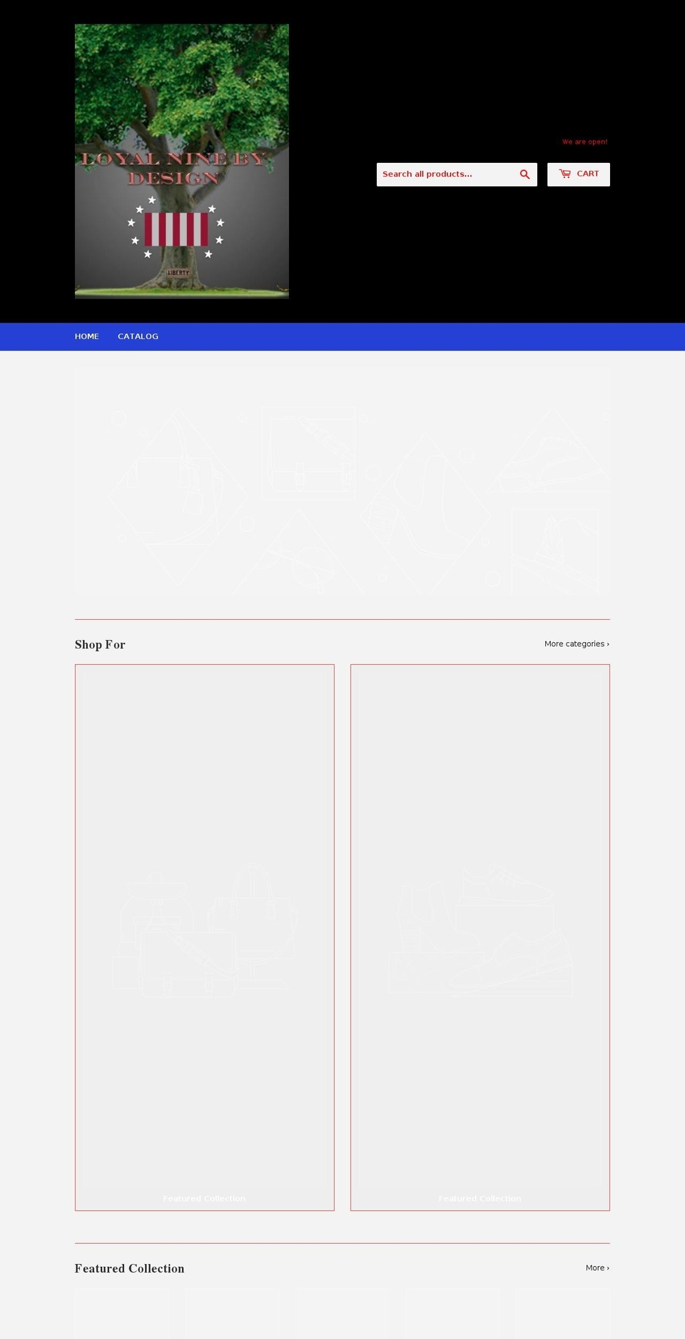 loyalninedesigns.org shopify website screenshot