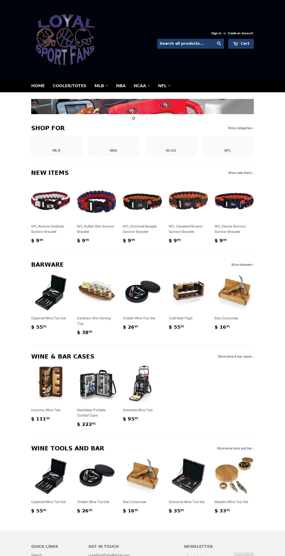 loyalsportfans.com shopify website screenshot