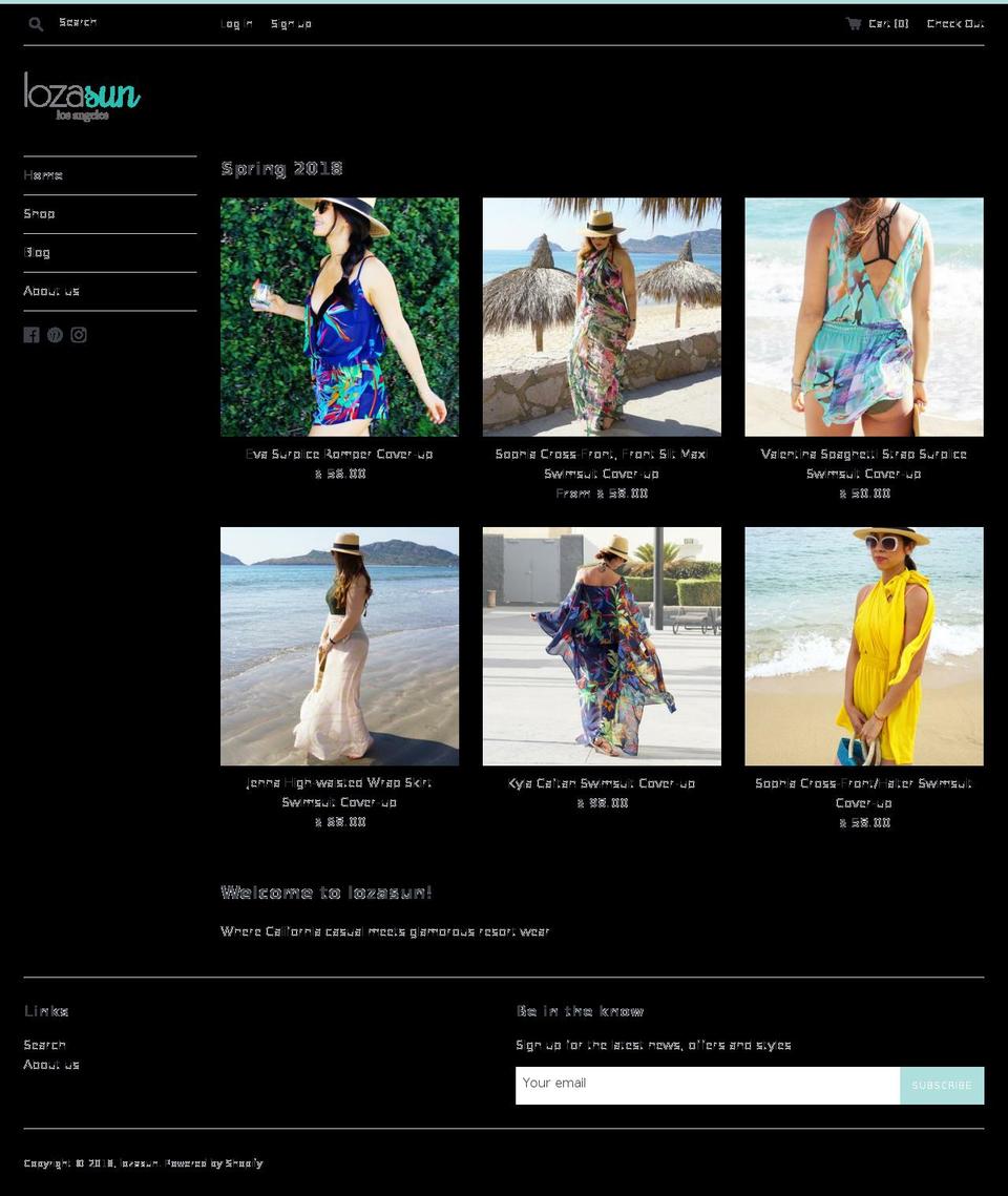 lozasun.com — Shopify storefront screenshot