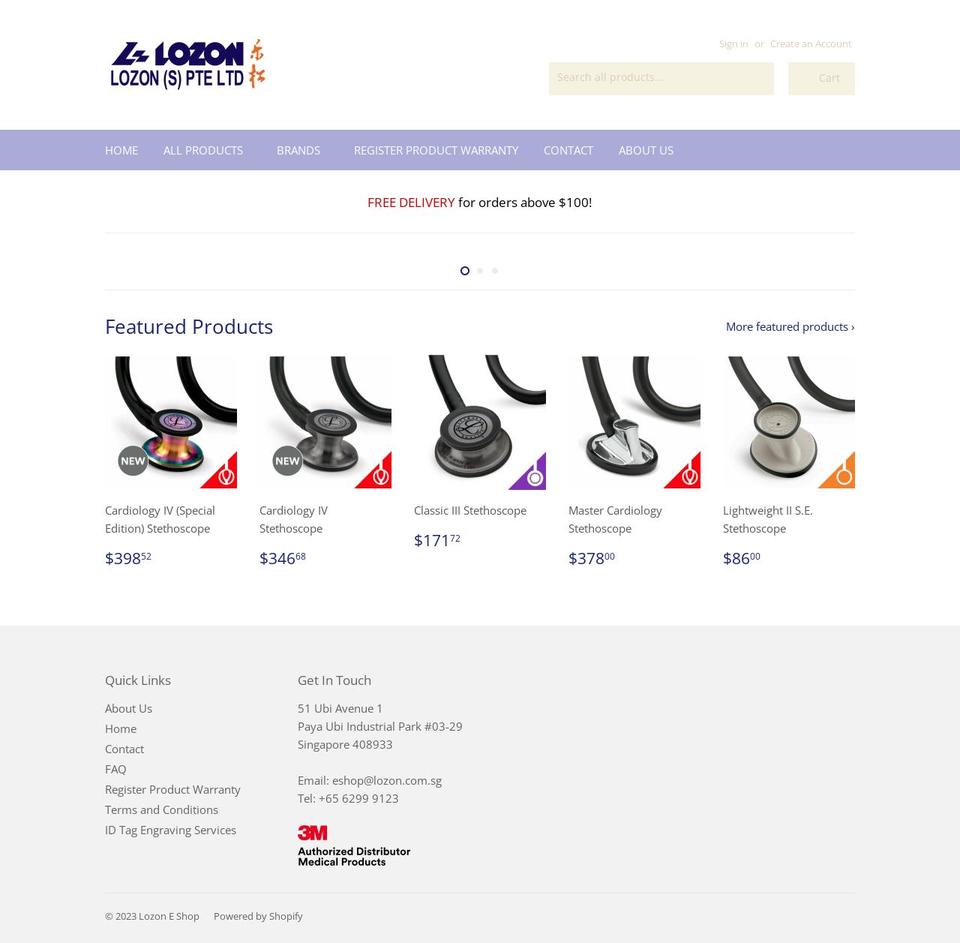 lozon-e-shop.myshopify.com shopify website screenshot