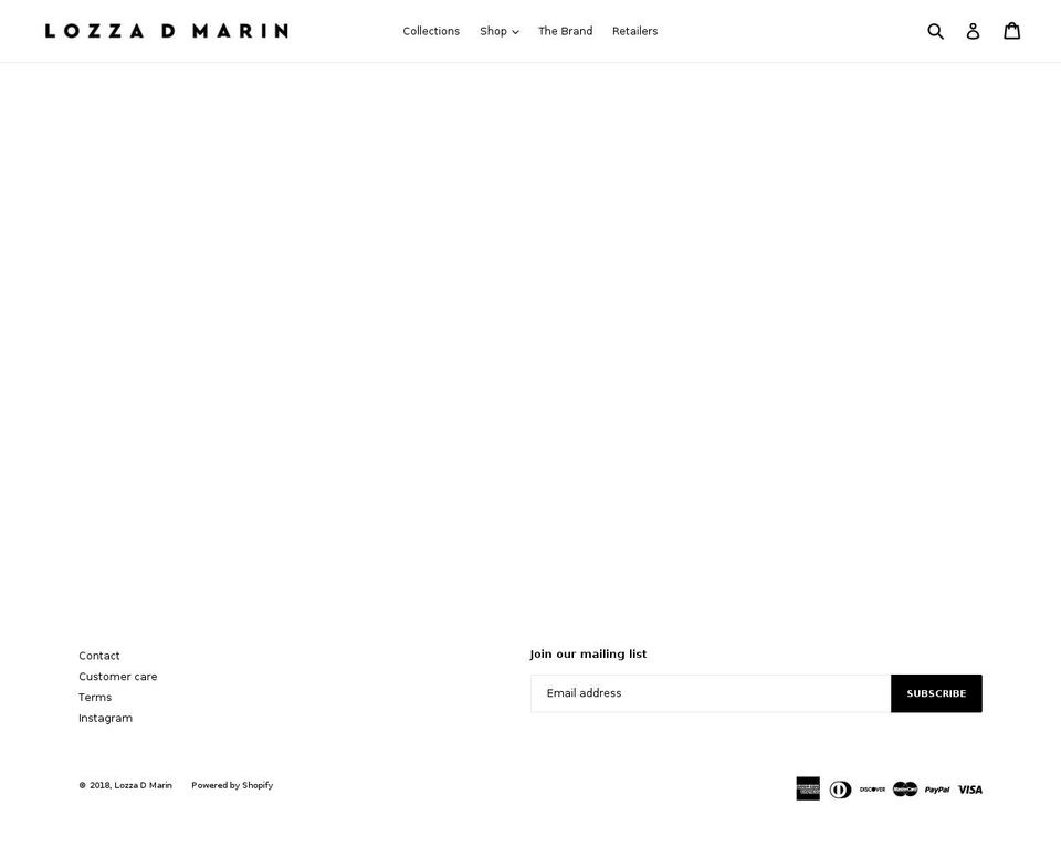 lozzadmarin.com — Shopify storefront screenshot