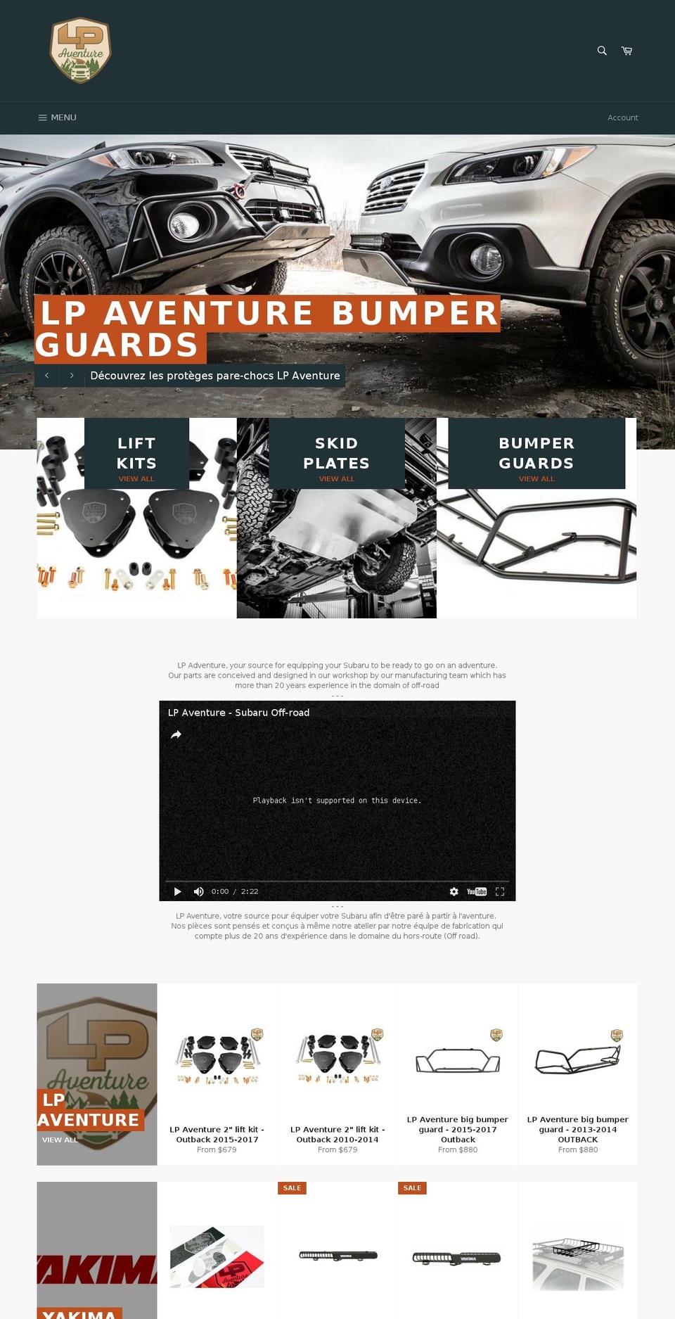lpadventure.com shopify website screenshot