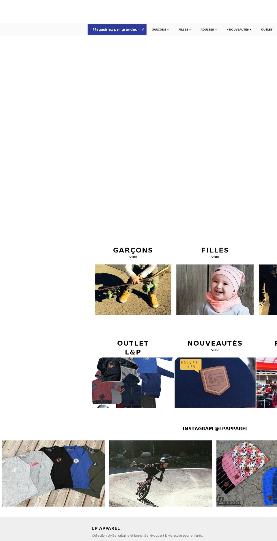 lpapparel.ca shopify website screenshot