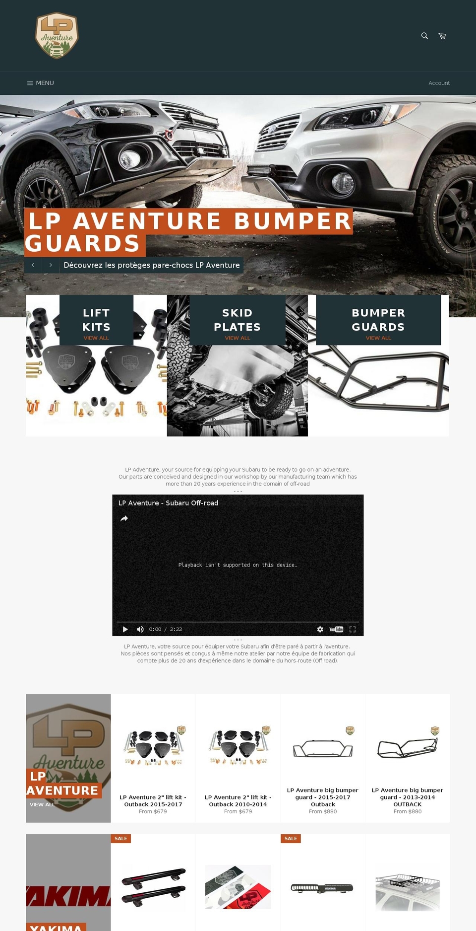 lpaventure.com shopify website screenshot