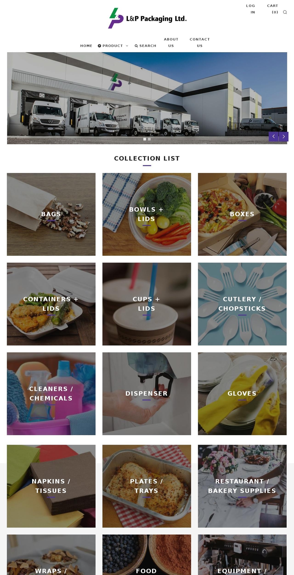 lppackaging.ca shopify website screenshot