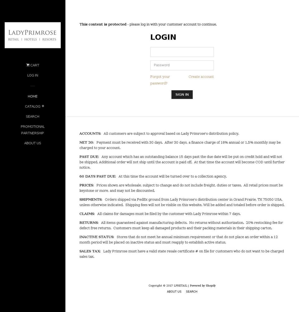 lpretail.com shopify website screenshot