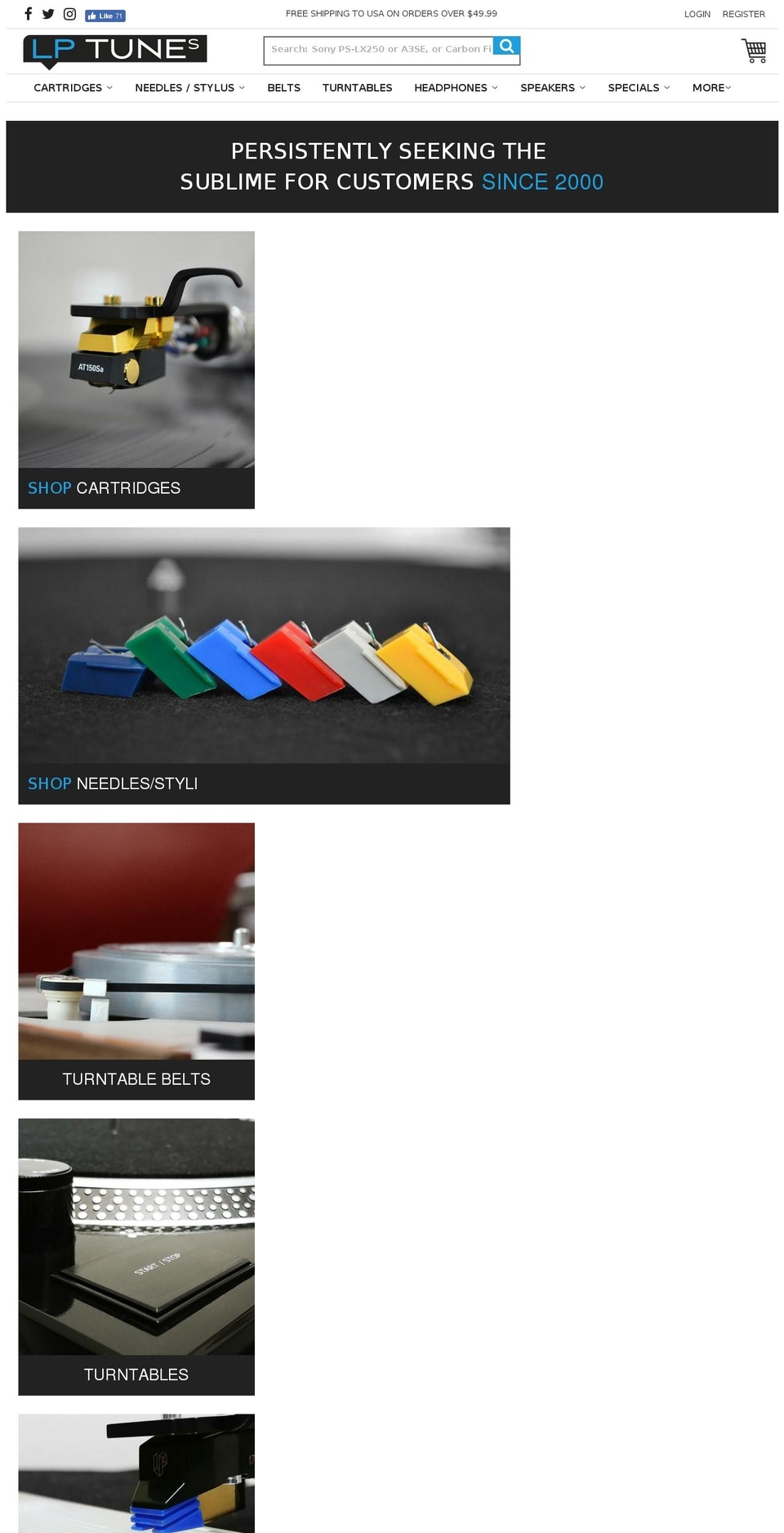 lptunes.com shopify website screenshot