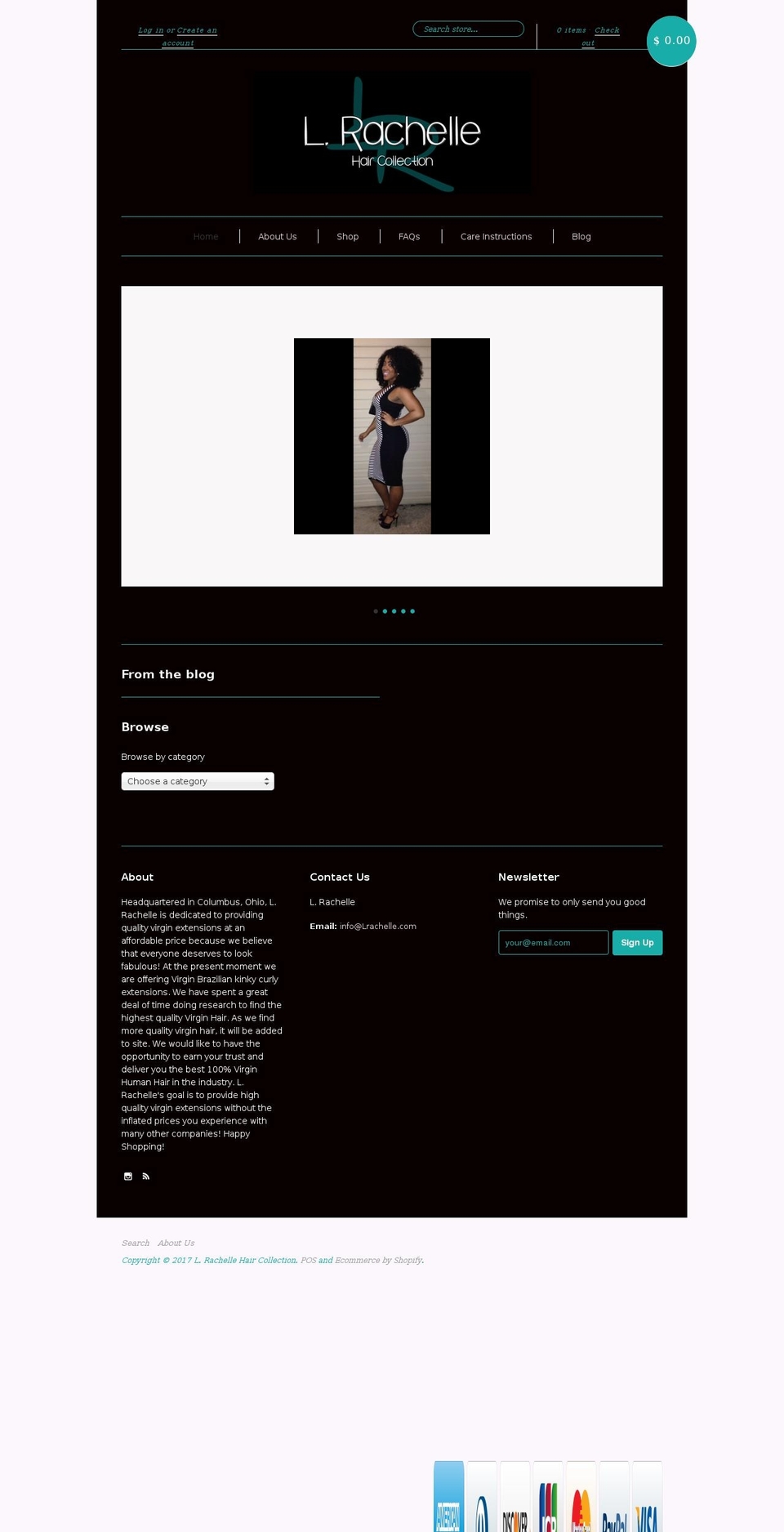 lrachelle.com shopify website screenshot