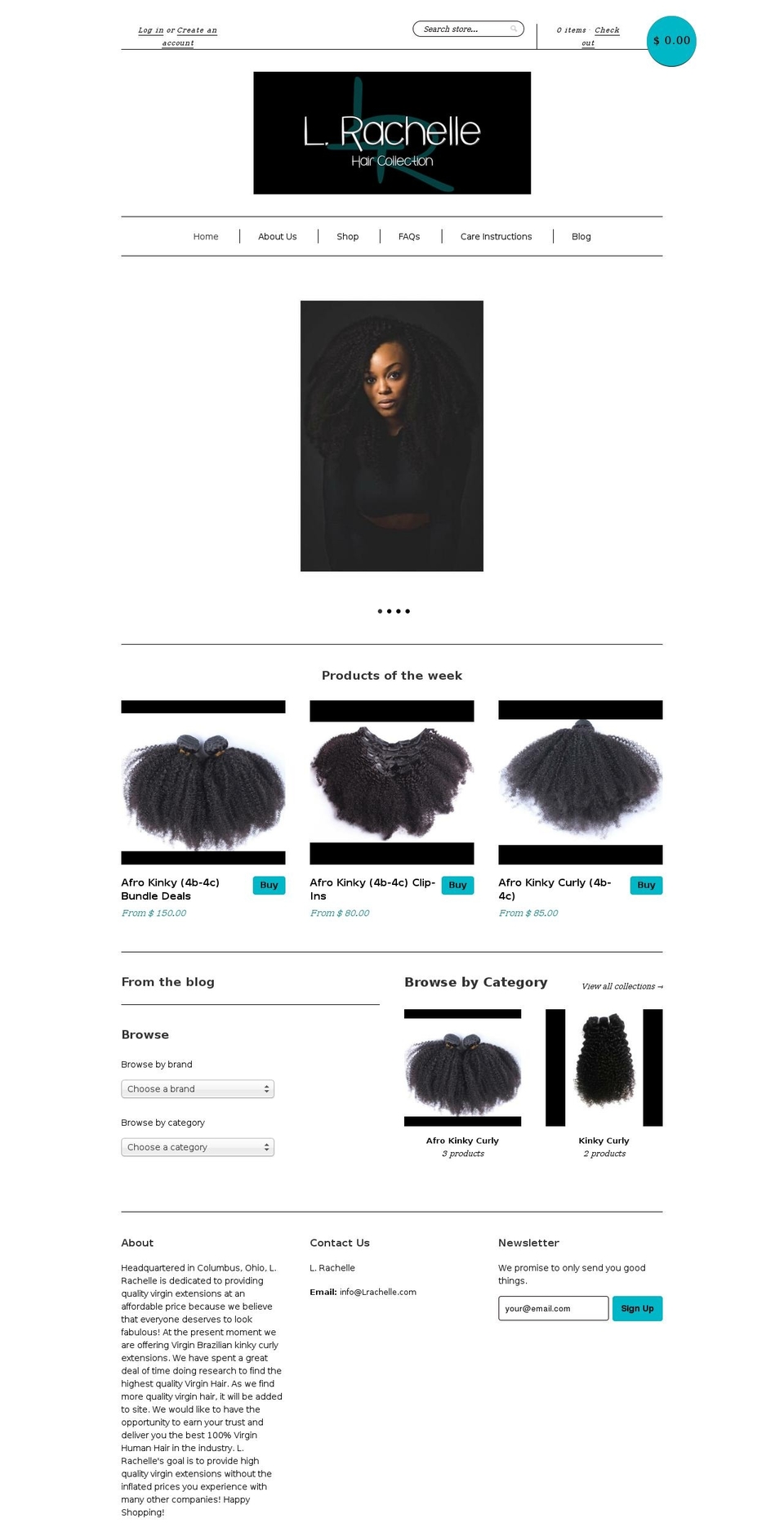 lrachellecollection.com — Shopify storefront screenshot