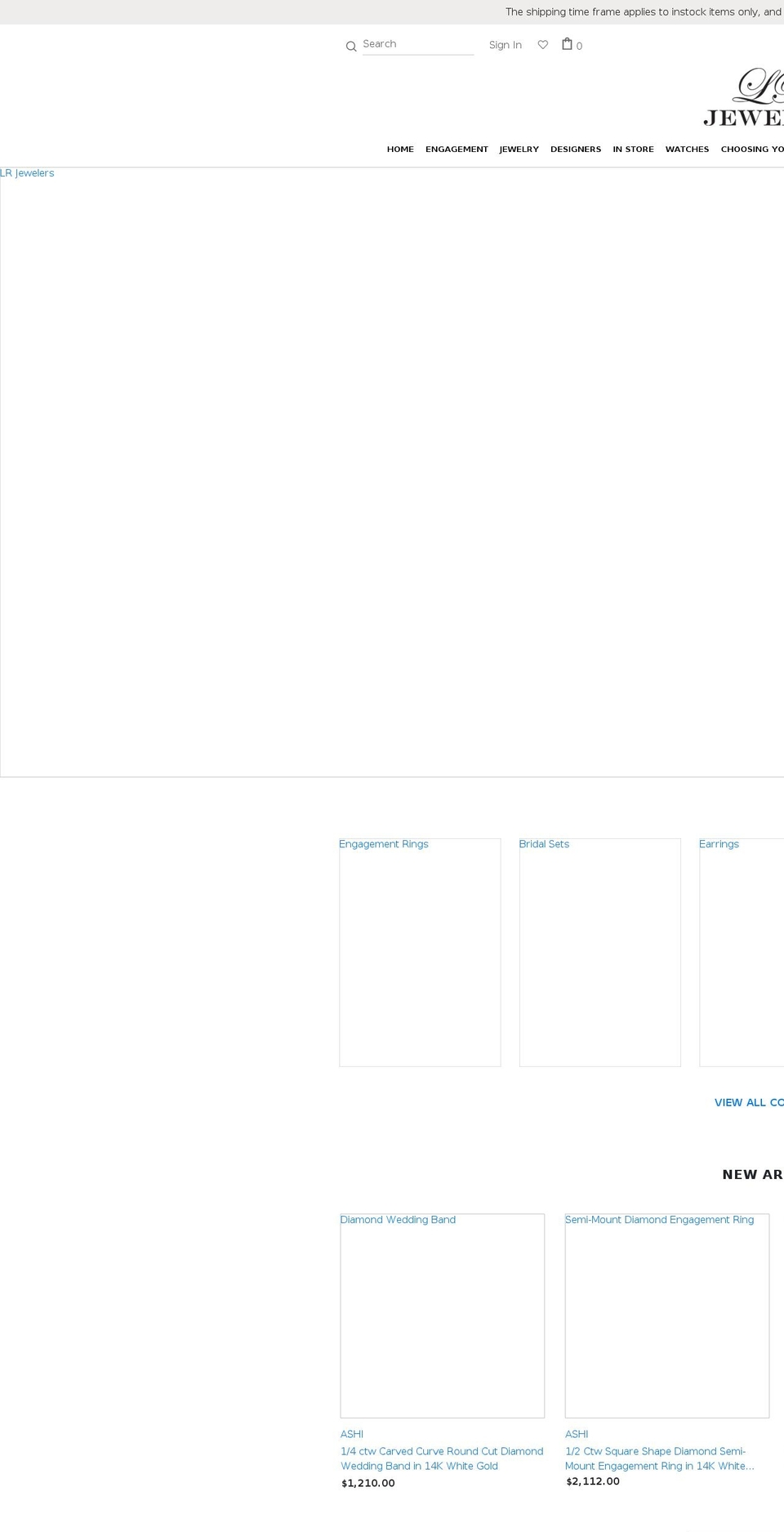 lrjewelers.com shopify website screenshot