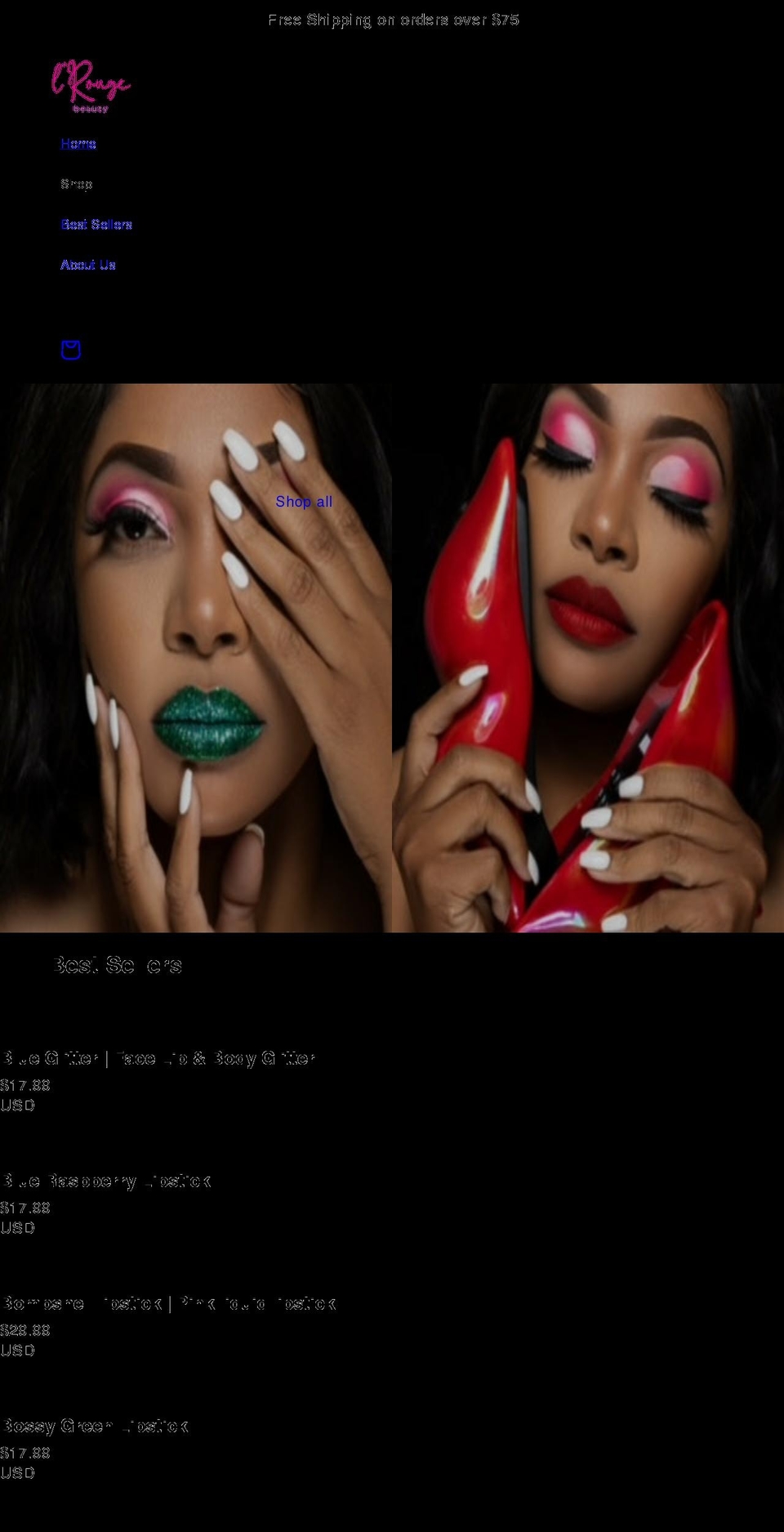 lrougebeauty.com shopify website screenshot