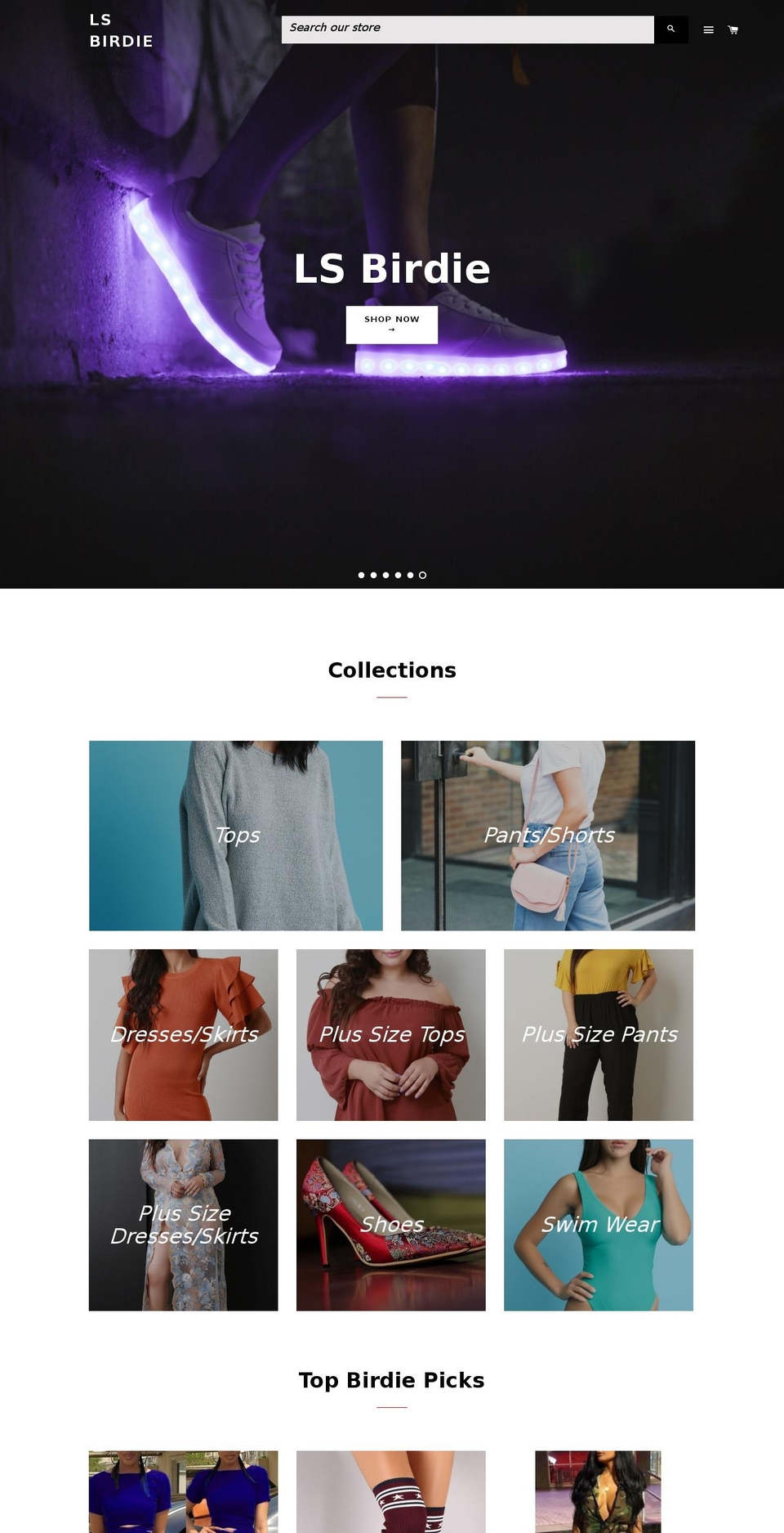 lsbirdie.com — Shopify storefront screenshot