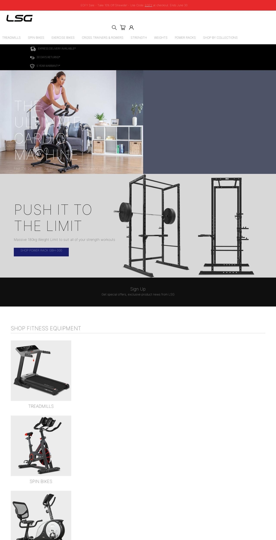 lsgfitness.com.au shopify website screenshot