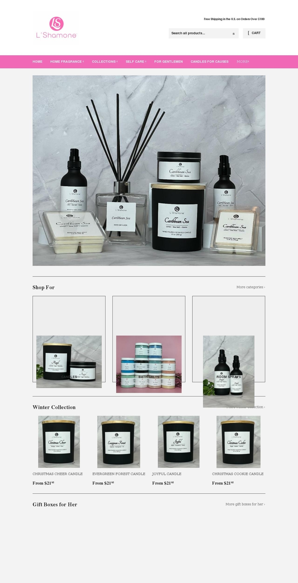 lshamone.com shopify website screenshot
