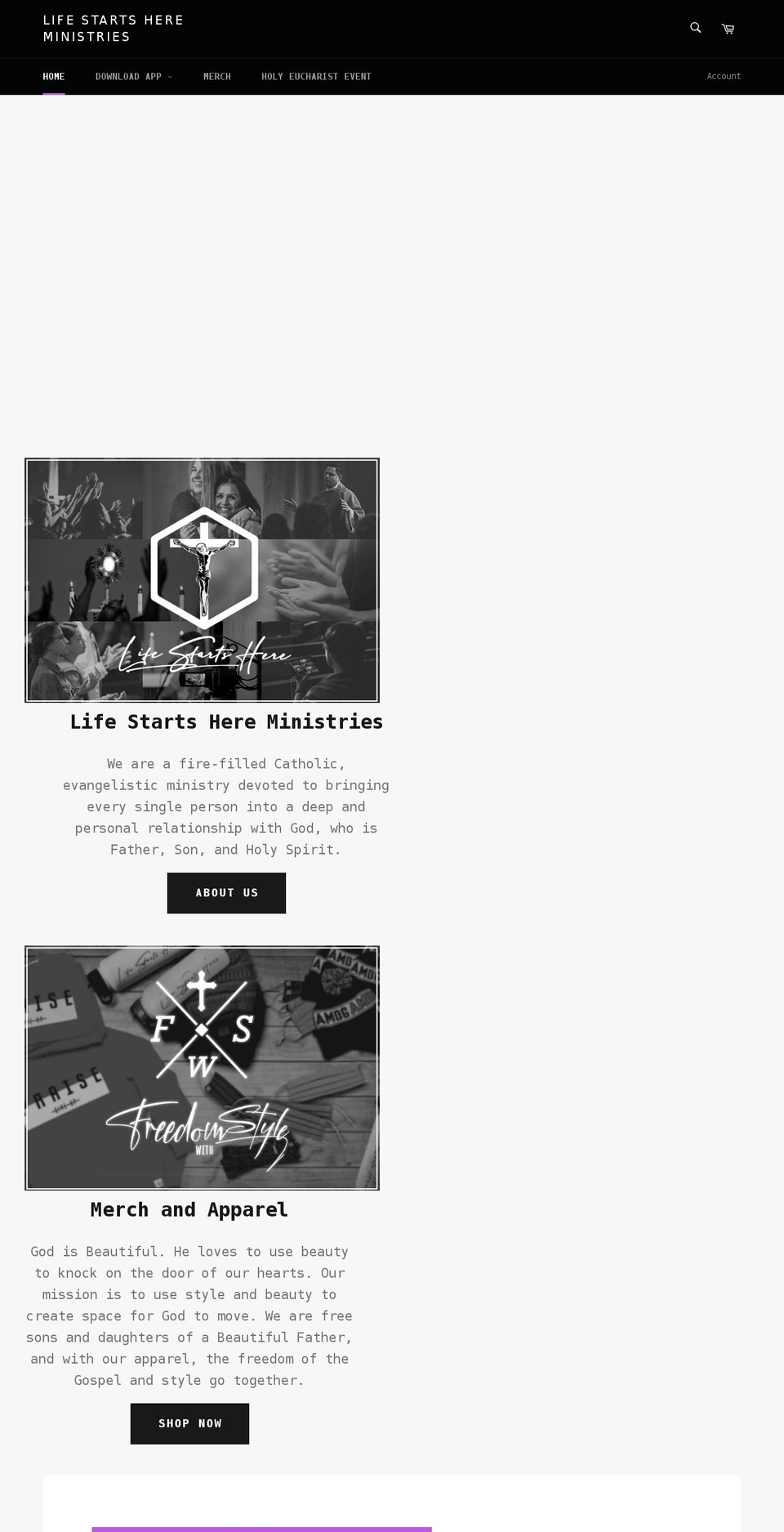 lshministries.com shopify website screenshot