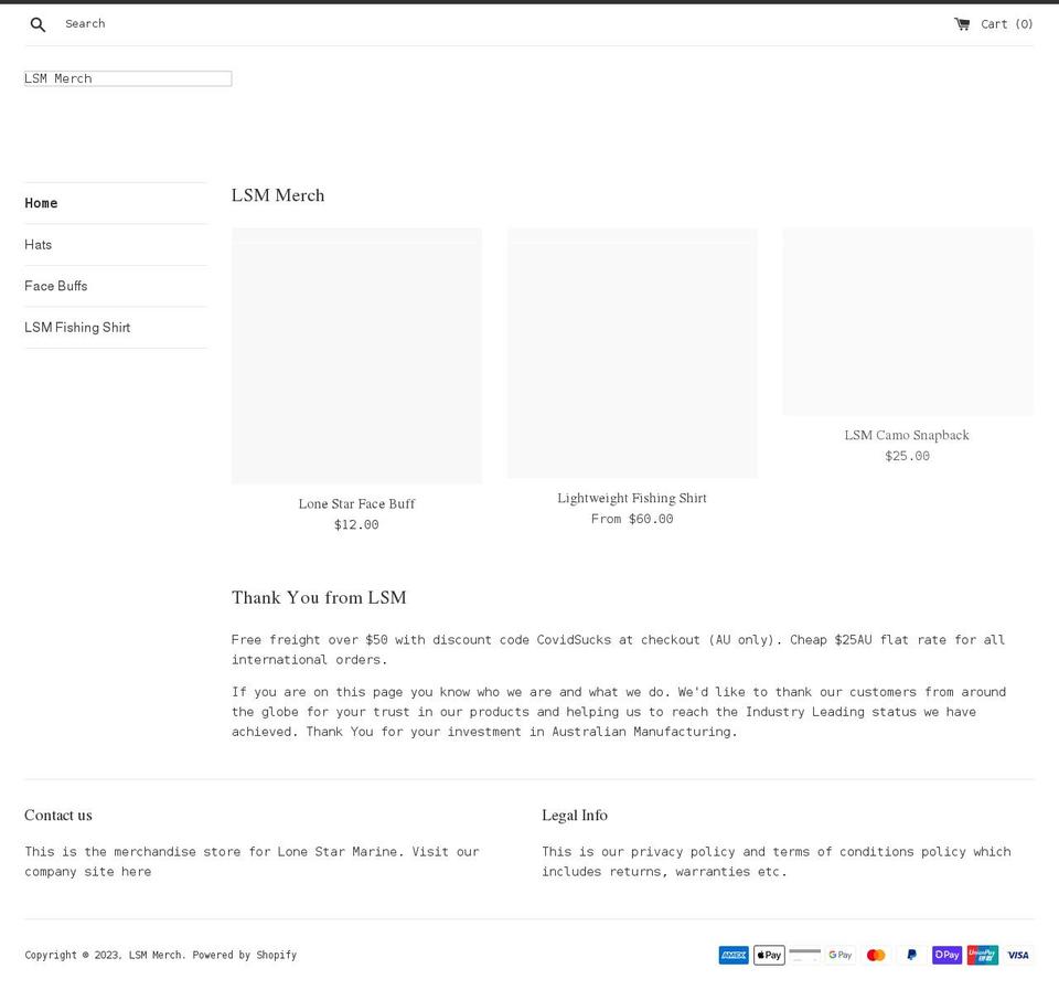 lsm-merch.myshopify.com shopify website screenshot