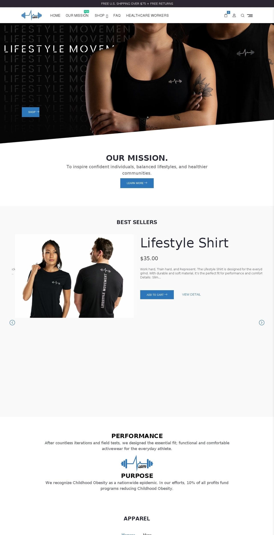 lsmfit.com shopify website screenshot