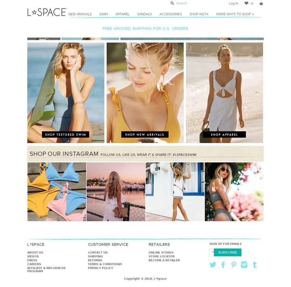 lspaceswimwear.store shopify website screenshot