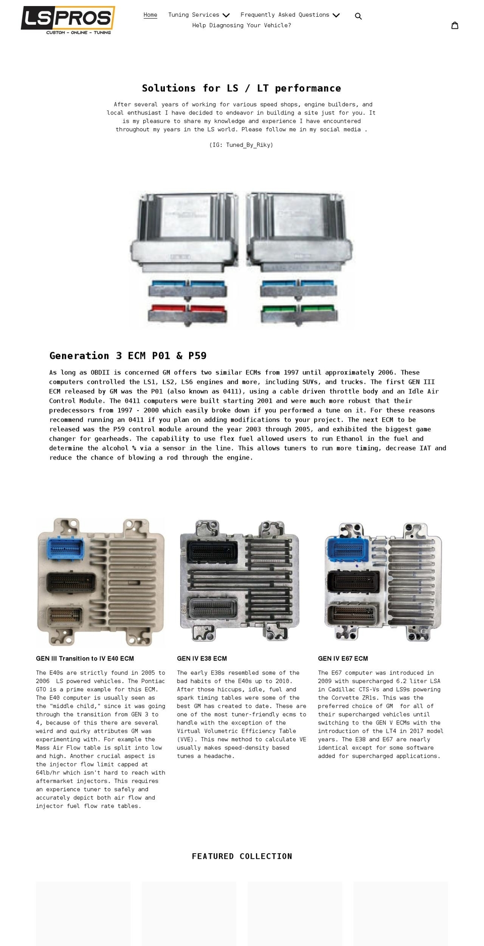 lspros.net shopify website screenshot