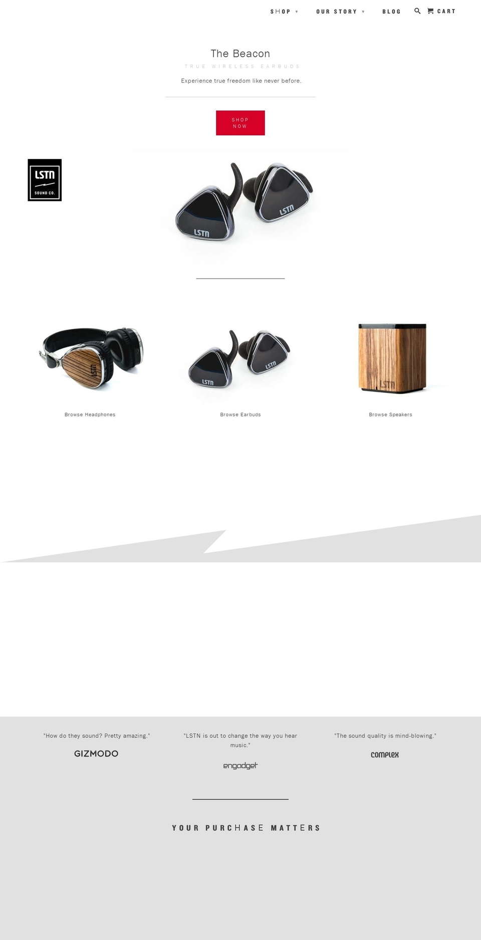 lstnsoundco.com — Shopify storefront screenshot