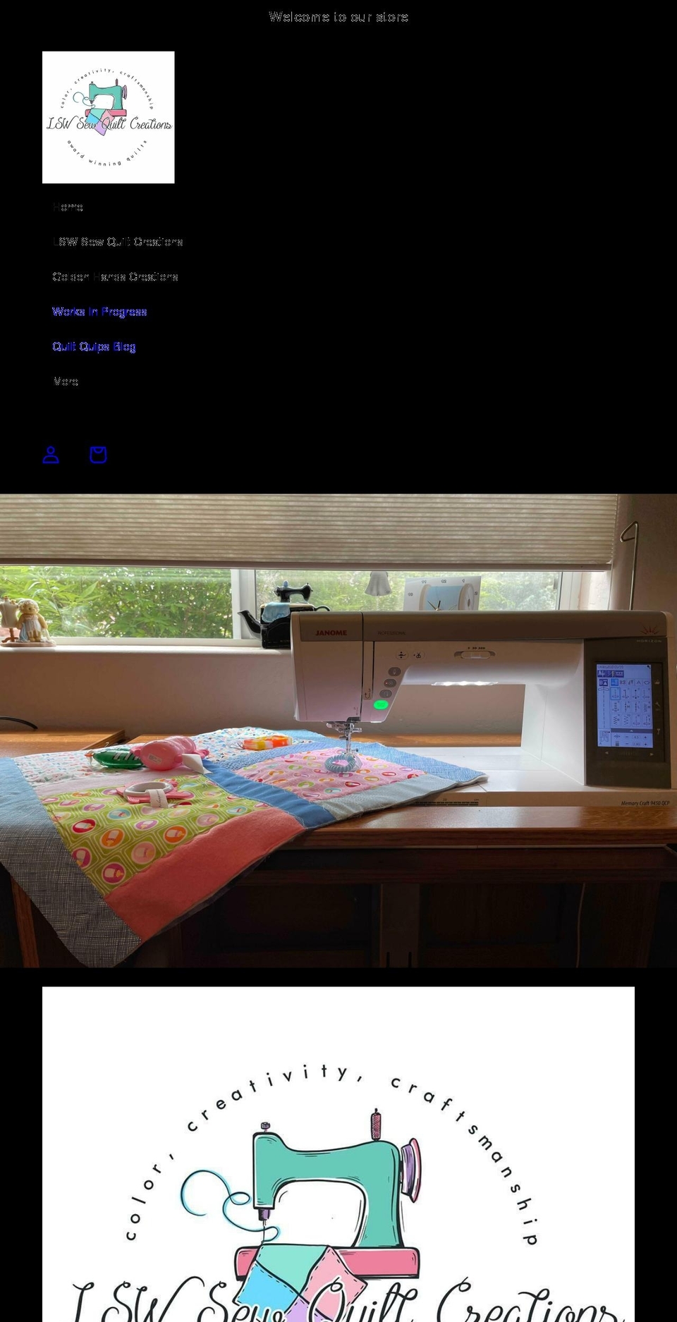 lswsewquiltcreations.com shopify website screenshot