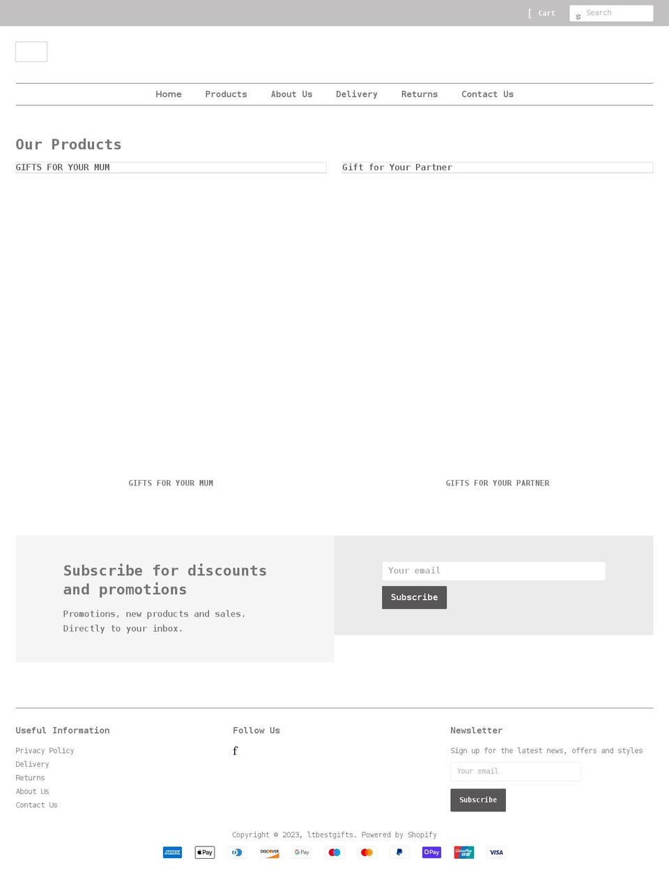 ltbestgifts.co.uk shopify website screenshot