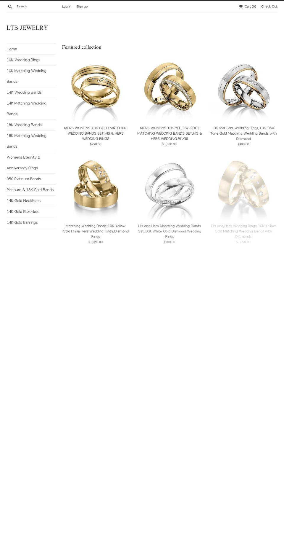ltbjewelry.com — Shopify storefront screenshot